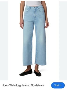 Joe's Jeans Light Blue Wide-Leg Crop Jeans